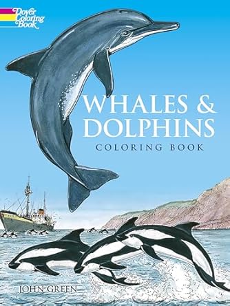whales and dolphins coloring book 1st edition john green 0486263061, 978-0486263069