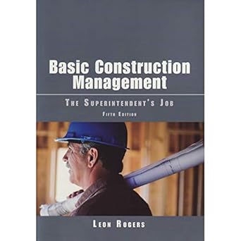 basic construction management the superintendents job 1st edition leon rogers 0867186453, 978-0867186451