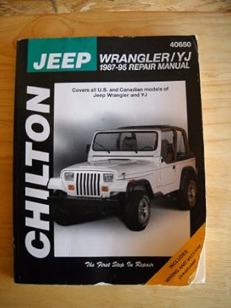 chiltons jeep wrangler/yj 1987 95 repair manual 1st edition chilton book company 0801990920, 978-0801990922