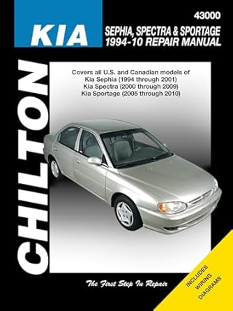 total car care kia spectra/sephia/sportage s/e 1994 2010 repair manual 1st edition chilton 1563929600,