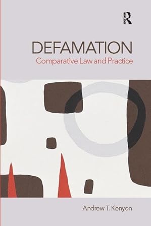 defamation comparative law and practice 1st edition andrew kenyon 1138423661, 978-1138423664