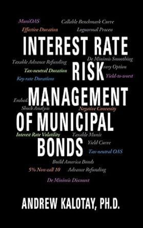 interest rate risk management of municipal bonds 1st edition andrew j kalotay 1736594702, 978-1736594704