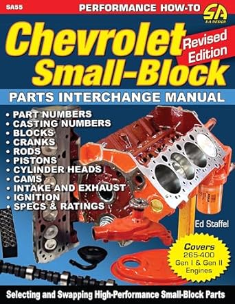 chevrolet small block parts interchange manual 1st edition ed staffel 1613254989, 978-1613254981