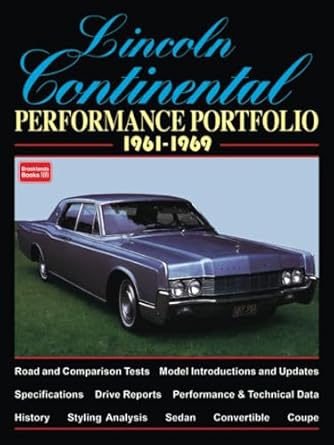 lincoln continental performance portfolio 1961 1969 1st edition brooklands books ltd 1855205114,