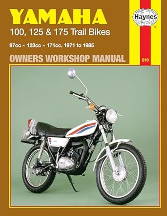 yamaha 100 125 and 175 trail bikes 97cc 123cc 171cc 1971 to 1985 owners workshop manual 1st edition mansur
