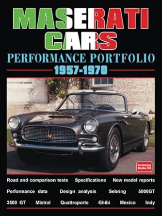 maserati cars performance portfolio 1957 1970 road test book 1st edition brooklands books ltd 1855206013,