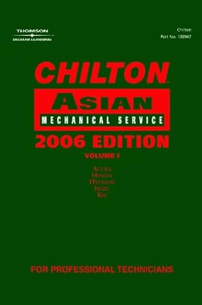 chilton asian mechanical service   vol 1 1st edition chilton 1418009474, 978-1418009472