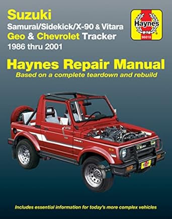 haynes manuals n america inc suzuki samurai sidekick x90 and vitara geo/chevrolet tracker 1st edition chilton