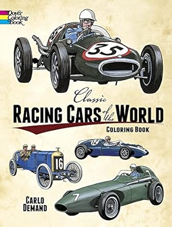 classic racing cars of the world coloring book 1st edition carlo demand 0486242943, 978-0486242941