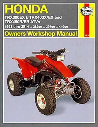 honda trx300ex and trx400x/ex and trx450r/er atvs 1993 thru 2014 282cc 397cc 449cc 1st edition editors of