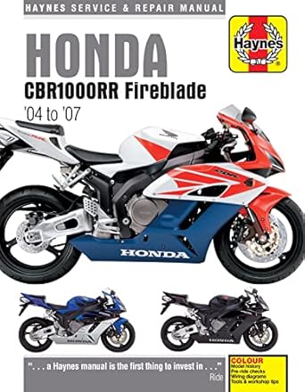 honda cbr1000rr fireblade 04 07 1st edition haynes publishing 1785212974, 978-1785212970