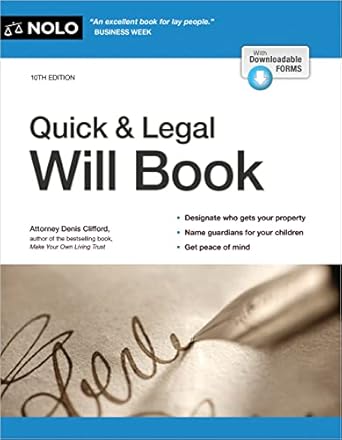 quick and legal will book 1st edition denis clifford attorney 1413330770, 978-1413330779