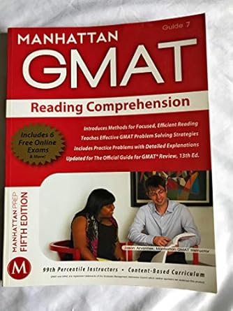 reading comprehension gmat strategy guide 1st edition manhattan gmat 1935707663, 978-1935707660