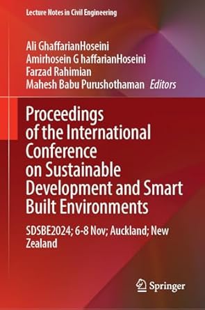 proceedings of the international conference on smart and sustainable built environment sasbe2024 7 9 november