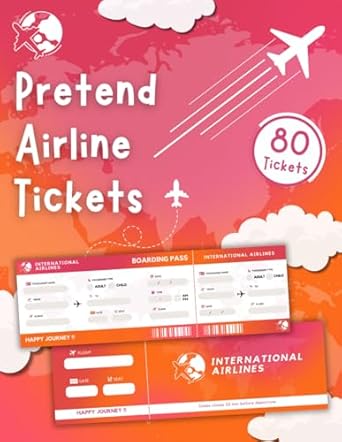 pretend airline tickets book fake airline tickets for kids to cut fill and play for your childs own airlines