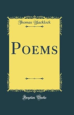 poems 1st edition thomas blacklock 0365237825, 978-0365237822