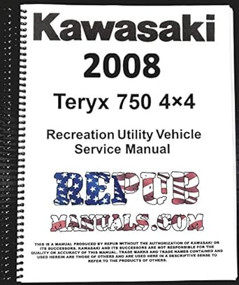 versainsect yx 750 service manual technical repair book spiral bound 2008 1st edition kawasaki 1649272359,