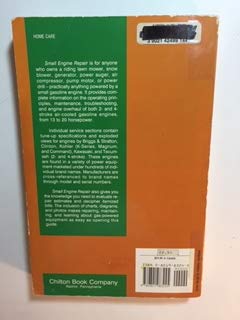 chiltons small engine repair 13 hp to 20 hp 1st edition the nichols/chilton editors ,richard j rivele