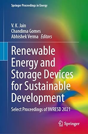 renewable energy and storage devices for sustainable development select proceedings of iwresd 2021 1st