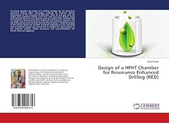 design of a hpht chamber for resonance enhanced drilling 1st edition david onalo 365990435x, 978-3659904356