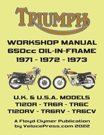 triumph 650cc twins 1971 1973 oil in frame workshop manual all models including uk general export and usa