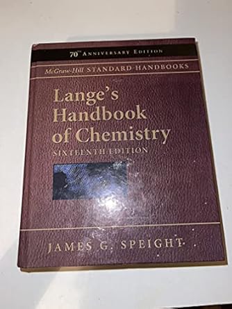 langes handbook of chemistry 70th 1st edition james speight 0071432205, 978-0071432207