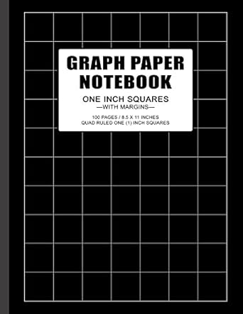 graph paper notebook one inch squares quad ruled grid paper composition journal book 100 pages double sided