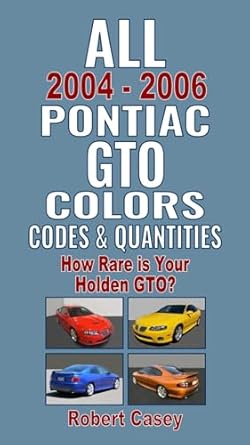 all 2004 2006 pontiac gto colors codes and quantities how rare is your holden gto 1st edition robert casey