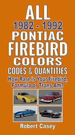 all 1982 1992 pontiac firebird colors codes and quantities how rare is your firebird formula or trans am 1st