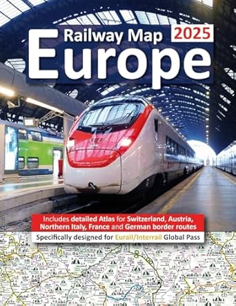europe railway map 2025 features detailed atlas for switzerland and austria designed for eurail/interrail