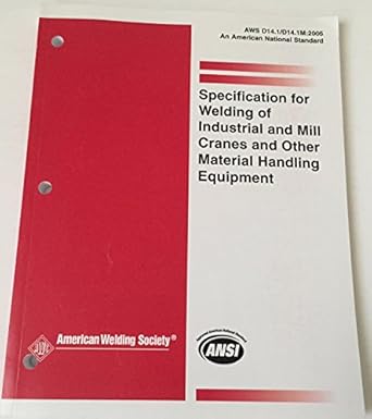 specification for welding of industrial and mill cranes and other material handling equipment 1st edition aws