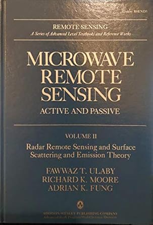 microwave remote sensing active and passive vol ii radar remote sensing and surface scattering and emission