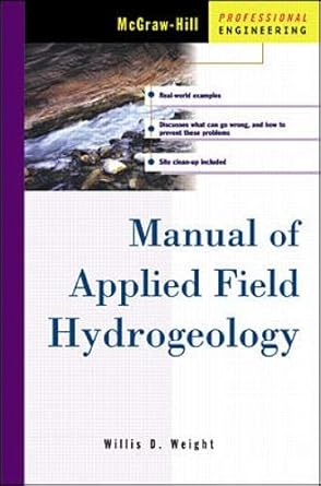 manual of applied field hydrogeology 1st edition willis d weight ,john l sonderegger 007069639x,