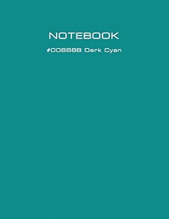 1 subject college ruled notebooks with design #008b8b dark cyan 8 5 x 11 100 sheets quality paper minimal