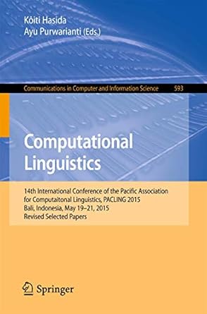 computational linguistics 14th international conference of the pacific association for computational