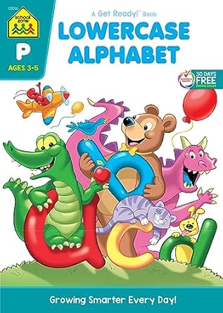 school zone lowercase alphabet workbook 32 pages preschool kindergarten abcs letters tracing printing writing