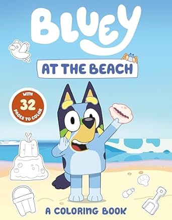 bluey at the beach a coloring book 1st edition penguin young readers licenses 0593891376, 978-0593891377