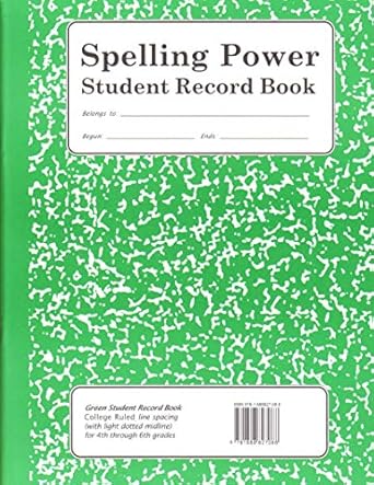 spelling power student record book green grades 4 6 1st edition beverly l adams gordon 1888827068,