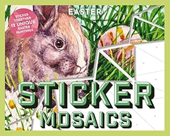 sticker mosaics easter sticker together 12 unique easter paintings 1st edition applesauce press 1646433769,