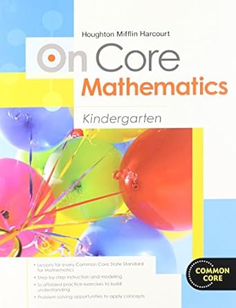 on core mathematics kindergarten common core 1st edition houghton mifflin harcourt 0547575211, 978-0547575216