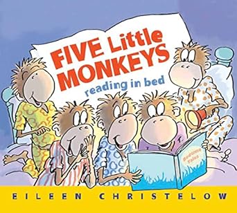 five little monkeys reading in bed 1st edition eileen christelow 0544173309, 978-0544173309