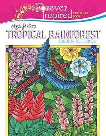 forever inspired coloring book angela porters tropical rainforest hidden pictures 1st edition angela porter