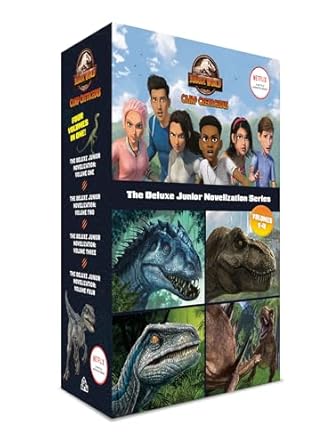 camp cretaceous the deluxe junior novelization boxed set 1st edition steve behling 0593566424, 978-0593566428