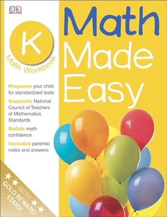 math made easy kindergarten workbook 1st edition dk 0789457202, 978-0789457202
