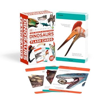 our world in pictures dinosaurs and other prehistoric creatures flash cards 1st edition dk 0744082544,