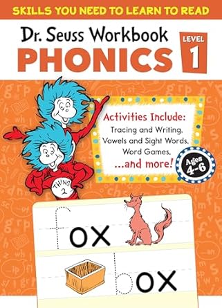 dr seuss phonics level 1 workbook a phonics workbook to help kids ages 4 6 learn to read 1st edition dr seuss
