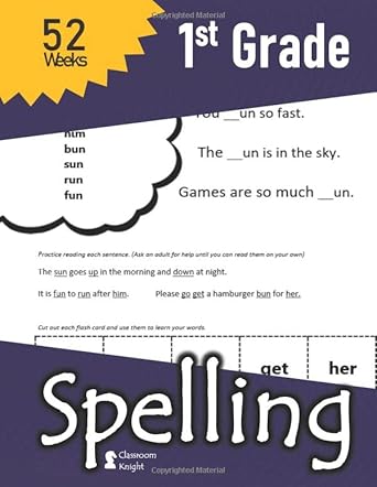 1st grade spelling 52 weeks of spelling vocabulary sentences high frequency sight words comprehensive