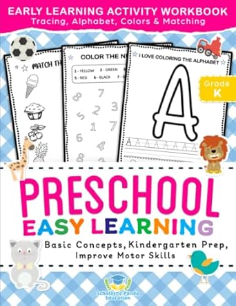 preschool easy learning activity workbook preschool prep pre writing pre reading toddler learning book