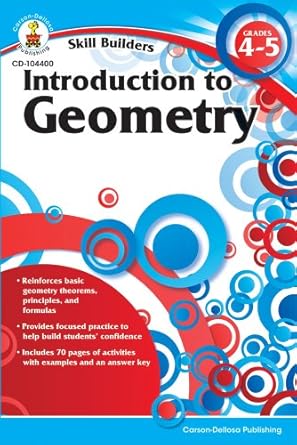 introduction to geometry grades 4 5 1st edition carson dellosa publishing 1936023245, 978-1936023240