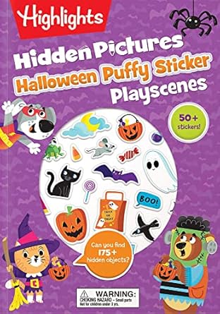 halloween hidden pictures puffy sticker playscenes over 50 reusable halloween stickers to decorate find over
